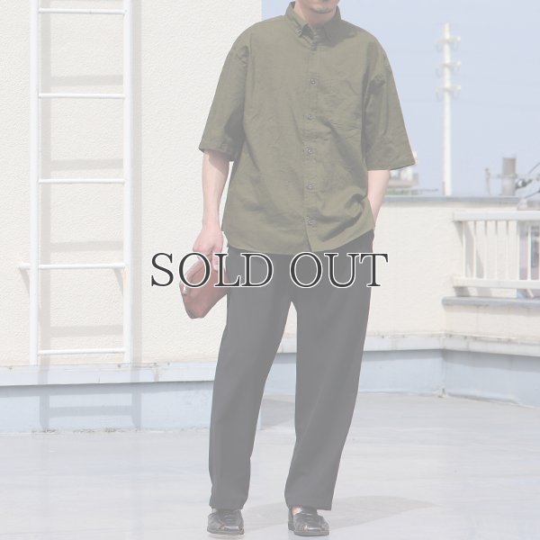 画像6: 綿麻ワッシャーキャンバス ボタンダウン ボクシーAライン ハーフスリーブシャツ【MADE IN JAPAN】『日本製』/ Upscape Audience