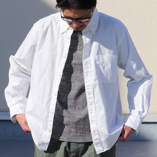 画像9: ワンウォッシュ ボタンダウン L/S テーパードシャツ【MADE IN JAPAN】『日本製』/ Upscape Audience
