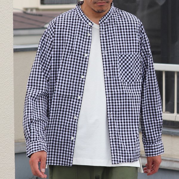画像13: ワンウォッシュ バンドカラー L/S テーパードシャツ【MADE IN JAPAN】『日本製』/ Upscape Audience