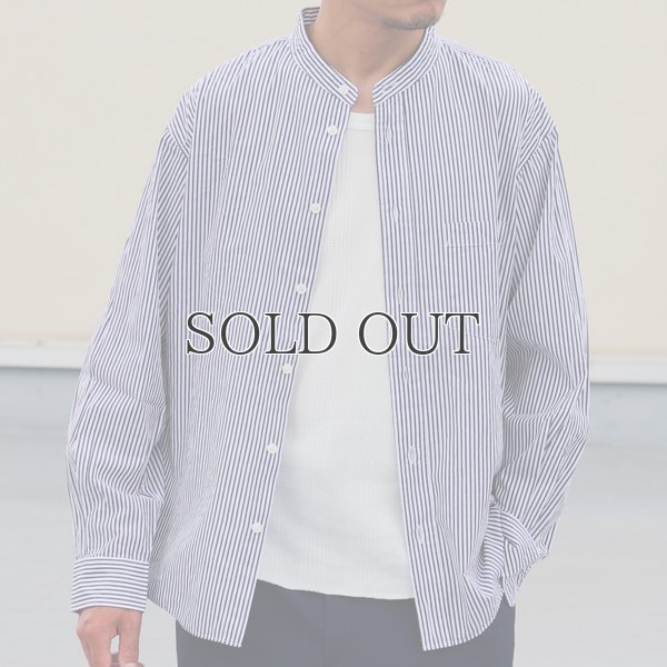 画像4: ワンウォッシュ バンドカラー L/S テーパードシャツ【MADE IN JAPAN】『日本製』/ Upscape Audience