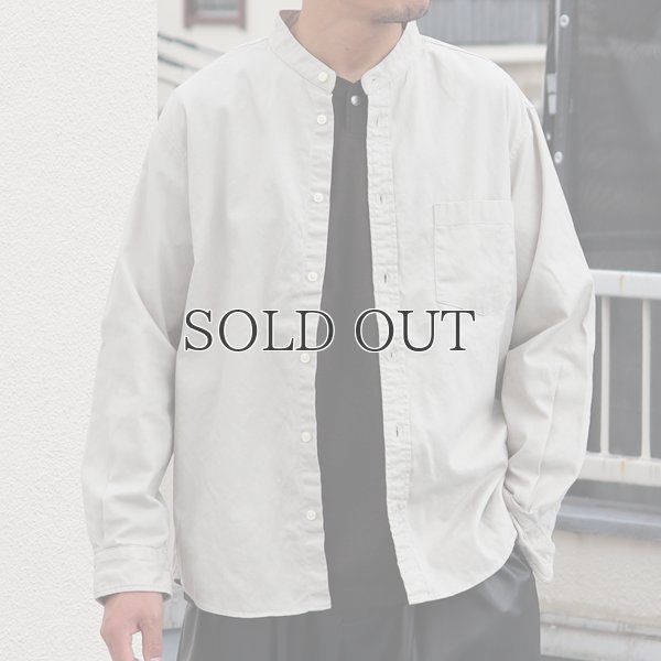 画像4: ワンウォッシュ バンドカラー L/S テーパードシャツ【MADE IN JAPAN】『日本製』/ Upscape Audience