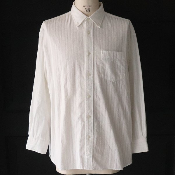 画像8: レノクロス（からみ織）ボタンダウン ボクシーAライン 長袖シャツ【MADE IN JAPAN】『日本製』/ Upscape Audience