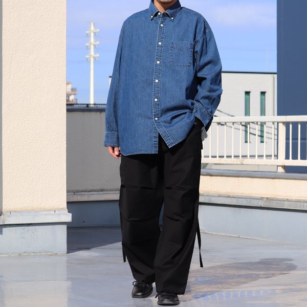 画像7: 「備後」 7オンス ムラデニム 釦ダウン ボク シーAライン 長袖シャツ【MADE IN JAPAN】『日本製』/ Upscape Audience