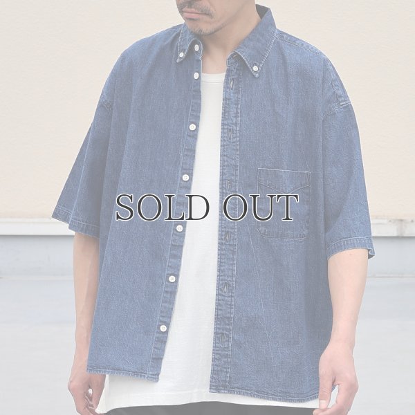 画像3: 「備後」 7オンス ムラデニム 釦ダウン ボク シーAライン ハーフスリーブシャツ【MADE IN JAPAN】『日本製』/ Upscape Audience