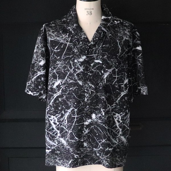 画像31: 「丹後」 レーヨンライク ピーチファイユ ブラッシュ&マーブルパターン オープンカラー ハーフスリーブシャツ【MADE IN JAPAN】『日本製』/ Upscape Audience