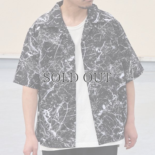 画像3: 「丹後」 レーヨンライク ピーチファイユ ブラッシュ&マーブルパターン オープンカラー ハーフスリーブシャツ【MADE IN JAPAN】『日本製』/ Upscape Audience