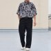 画像6: 「丹後」レーヨンライク ピーチファイユ ネオン&リーフパターン レギュラーカラー ハーフスリーブシャツ【MADE IN JAPAN】『日本製』/ Upscape Audience (6)