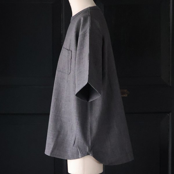 画像7: Naturemier™️（ナチュレミア）TECH リネンライク メランジクロス クルーネック グラスポケット ハーフスリーブ シャツ【MADE IN JAPAN】『日本製』/ Upscape Audience