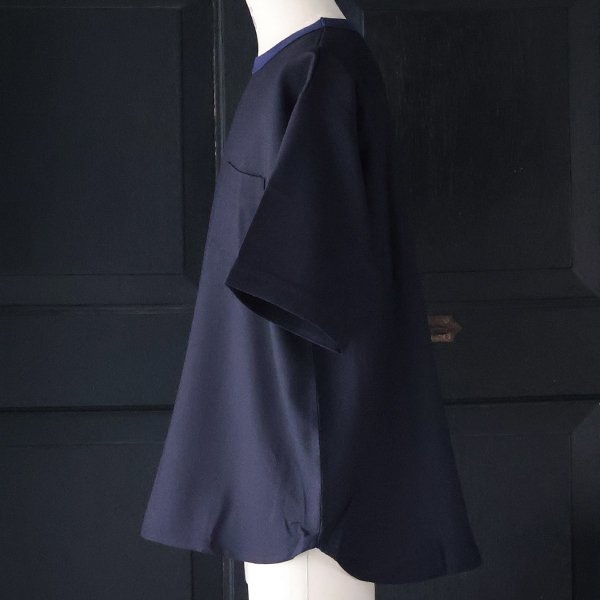 画像9: Naturemier™️（ナチュレミア）TECH リネンライク メランジクロス クルーネック グラスポケット ハーフスリーブ シャツ【MADE IN JAPAN】『日本製』/ Upscape Audience