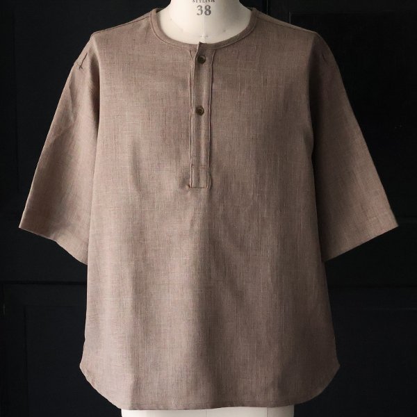 画像12: Naturemier™️(ナチュレミア)TECH リネンライク メランジクロス クルーネック スリーピング ハーフスリーブシャツ【MADE IN JAPAN】『日本製』/ Upscape Audience