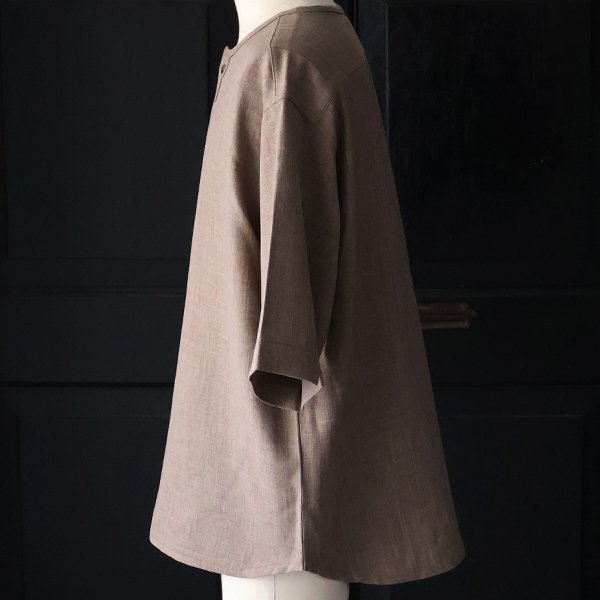 画像14: Naturemier™️(ナチュレミア)TECH リネンライク メランジクロス クルーネック スリーピング ハーフスリーブシャツ【MADE IN JAPAN】『日本製』/ Upscape Audience