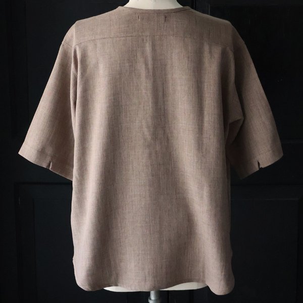 画像15: Naturemier™️(ナチュレミア)TECH リネンライク メランジクロス クルーネック スリーピング ハーフスリーブシャツ【MADE IN JAPAN】『日本製』/ Upscape Audience