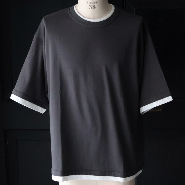 画像15: 「丹後」度詰天竺 (6オンス) フェイクレイヤード クルーネック ハーフスリーブ Tシャツ【MADE IN JAPAN】『日本製』/ Upscape Audience