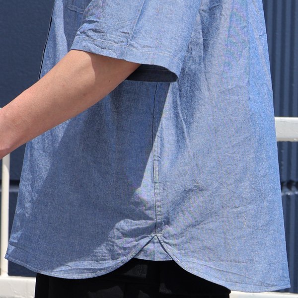 画像24: 播州織 ダンガリー レギュラーカラー ボクシーAライン ハーフスリーブ ワークシャツ【MADE IN JAPAN】『日本製』/ Upscape Audience