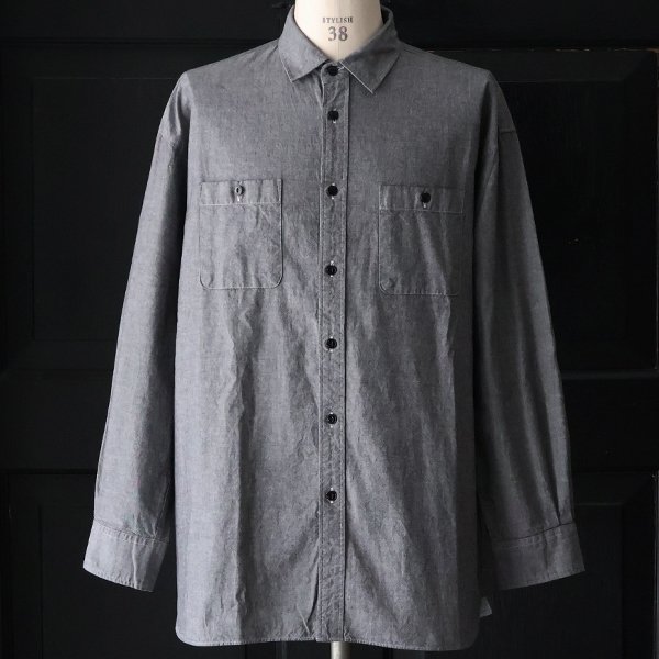 画像11: 播州織 ダンガリー レギュラーカラー ボクシーAライン 長袖ワークシャツ【MADE IN JAPAN】『日本製』/ Upscape Audience