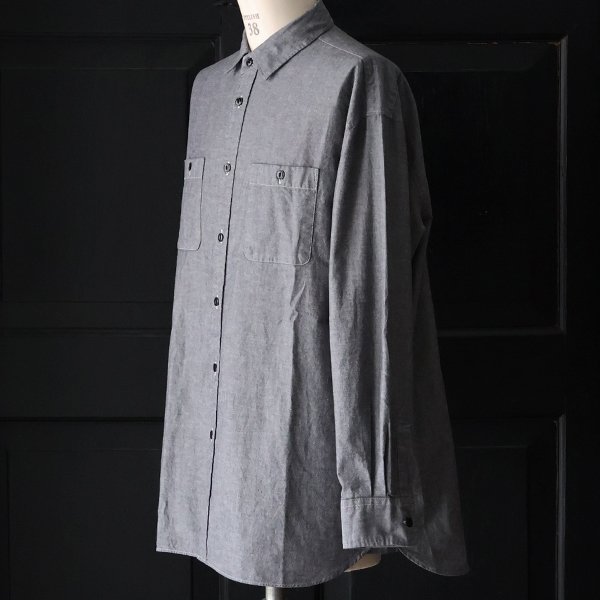 画像12: 播州織 ダンガリー レギュラーカラー ボクシーAライン 長袖ワークシャツ【MADE IN JAPAN】『日本製』/ Upscape Audience