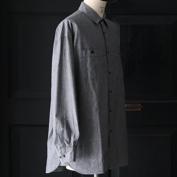 画像15: 播州織 ダンガリー レギュラーカラー ボクシーAライン 長袖ワークシャツ【MADE IN JAPAN】『日本製』/ Upscape Audience