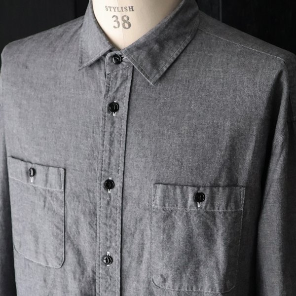 画像16: 播州織 ダンガリー レギュラーカラー ボクシーAライン 長袖ワークシャツ【MADE IN JAPAN】『日本製』/ Upscape Audience