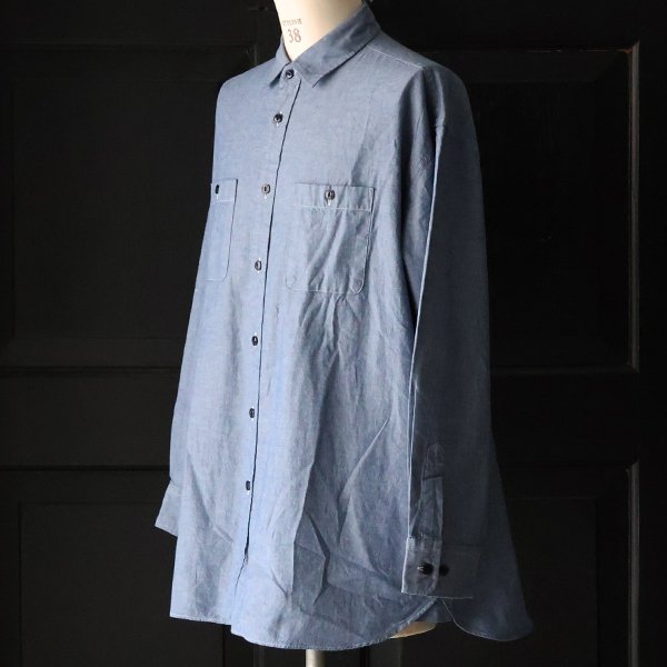 画像10: 播州織 ダンガリー レギュラーカラー ボクシーAライン 長袖ワークシャツ【MADE IN JAPAN】『日本製』/ Upscape Audience