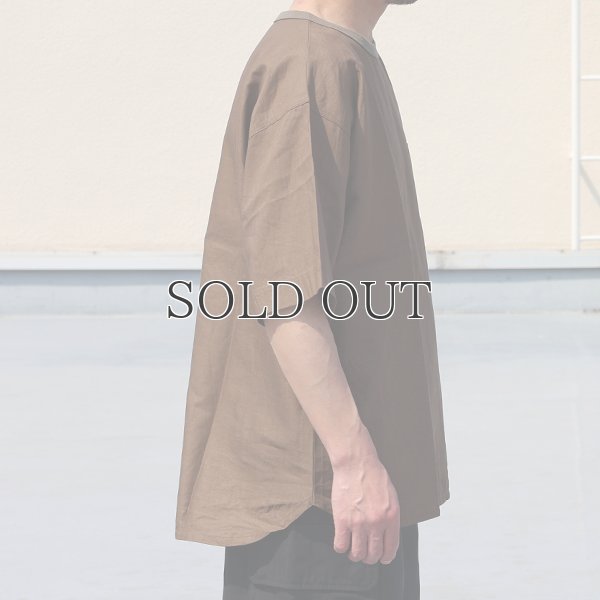 画像4: 「遠州」綿麻シーチング グラスポケット付 ヘムラウンド ハーフスリーブ フハクTシャツ【MADE IN JAPAN】『日本製』/ Upscape Audience