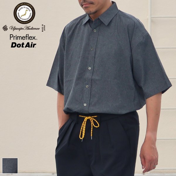 画像1: Prime Flex®(プライムフレックス) x Dot Air® (ドットエア) 2WAYストレッチ レギュラーカラー ハーフスリーブシャツ【MADE IN JAPAN】『日本製』/ Upscape Audience