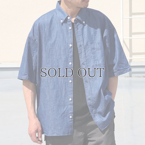 画像3: 「備後」 6オンス ムラデニム 釦ダウン ボク シーAライン ハーフスリーブシャツ【MADE IN JAPAN】『日本製』/ Upscape Audience 