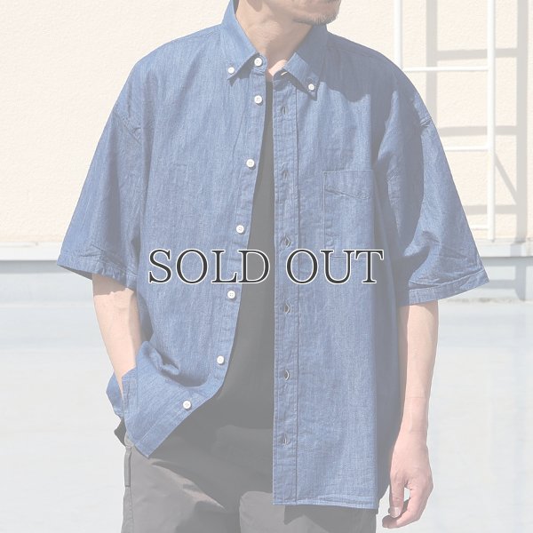 画像4: 「備後」 6オンス ムラデニム 釦ダウン ボク シーAライン ハーフスリーブシャツ【MADE IN JAPAN】『日本製』/ Upscape Audience 