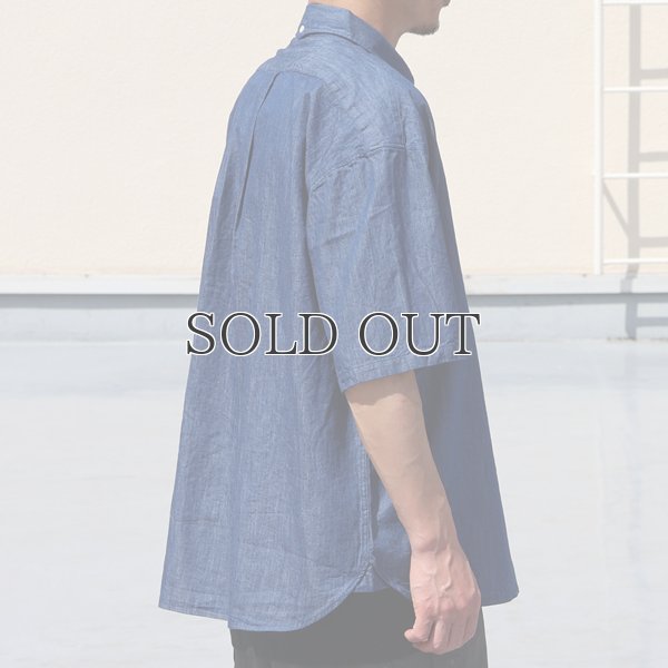 画像5: 「備後」 6オンス ムラデニム 釦ダウン ボク シーAライン ハーフスリーブシャツ【MADE IN JAPAN】『日本製』/ Upscape Audience 