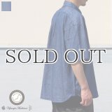 「備後」 6オンス ムラデニム 釦ダウン ボク シーAライン ハーフスリーブシャツ【MADE IN JAPAN】『日本製』/ Upscape Audience 