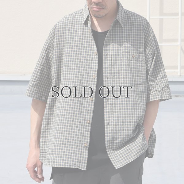 画像3: 播州織 ドビーミニチェック レギュラーカラー ボクシーAライン ハーフスリーブ ワーク シャツ【MADE IN JAPAN】『日本製』/ Upscape Audience