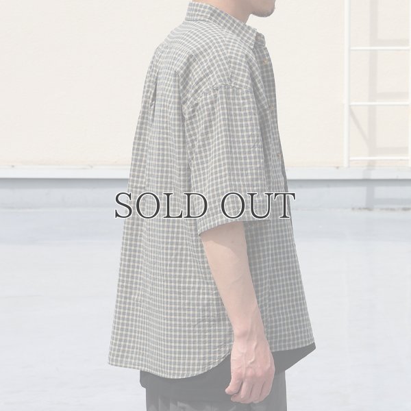 画像5: 播州織 ドビーミニチェック レギュラーカラー ボクシーAライン ハーフスリーブ ワーク シャツ【MADE IN JAPAN】『日本製』/ Upscape Audience