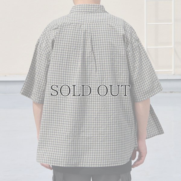 画像6: 播州織 ドビーミニチェック レギュラーカラー ボクシーAライン ハーフスリーブ ワーク シャツ【MADE IN JAPAN】『日本製』/ Upscape Audience
