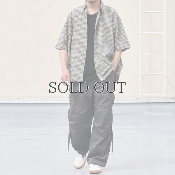 画像7: 播州織 ドビーミニチェック レギュラーカラー ボクシーAライン ハーフスリーブ ワーク シャツ【MADE IN JAPAN】『日本製』/ Upscape Audience