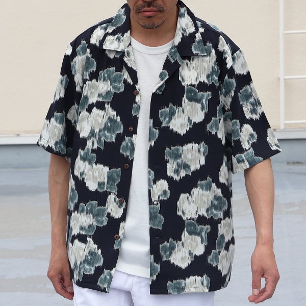 画像2: 「丹後」 ライトアムンゼン(梨地) ジャパニーズ カスリライクプリント オープンカラー ハーフスリーブシャツ【MADE IN JAPAN】『日本製』/ Upscape Audience