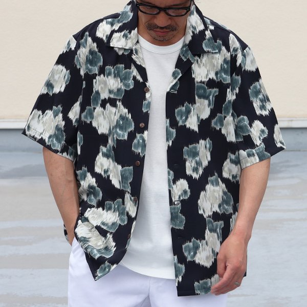 画像6: 「丹後」 ライトアムンゼン(梨地) ジャパニーズ カスリライクプリント オープンカラー ハーフスリーブシャツ【MADE IN JAPAN】『日本製』/ Upscape Audience