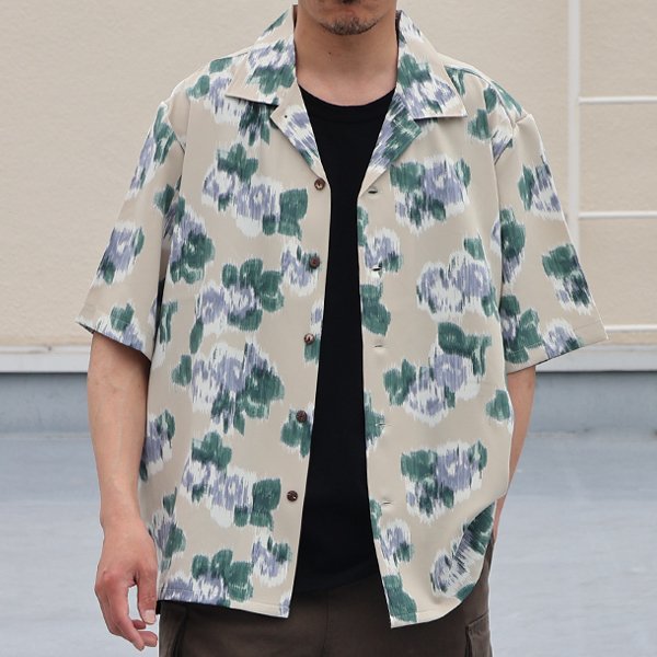 画像3: 「丹後」 ライトアムンゼン(梨地) ジャパニーズ カスリライクプリント オープンカラー ハーフスリーブシャツ【MADE IN JAPAN】『日本製』/ Upscape Audience