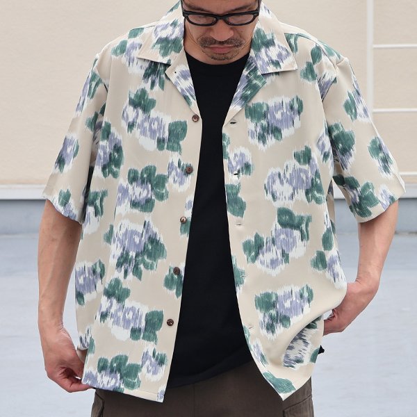 画像5: 「丹後」 ライトアムンゼン(梨地) ジャパニーズ カスリライクプリント オープンカラー ハーフスリーブシャツ【MADE IN JAPAN】『日本製』/ Upscape Audience