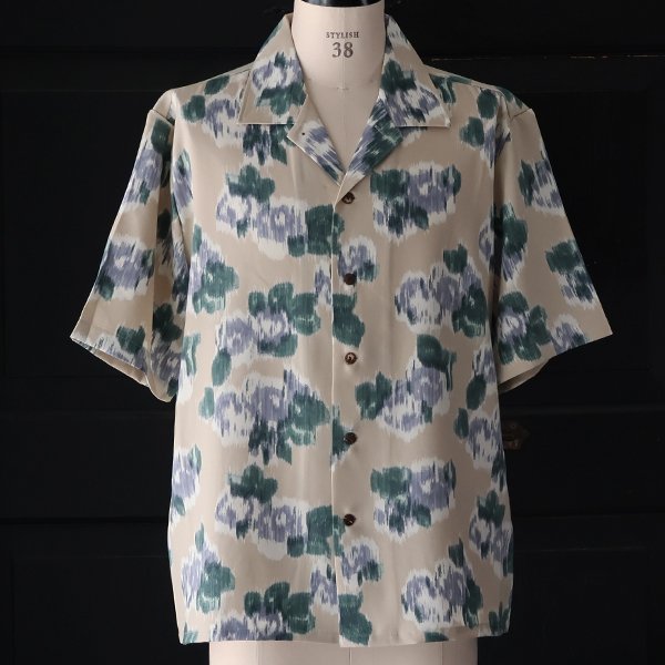 画像6: 「丹後」 ライトアムンゼン(梨地) ジャパニーズ カスリライクプリント オープンカラー ハーフスリーブシャツ【MADE IN JAPAN】『日本製』/ Upscape Audience