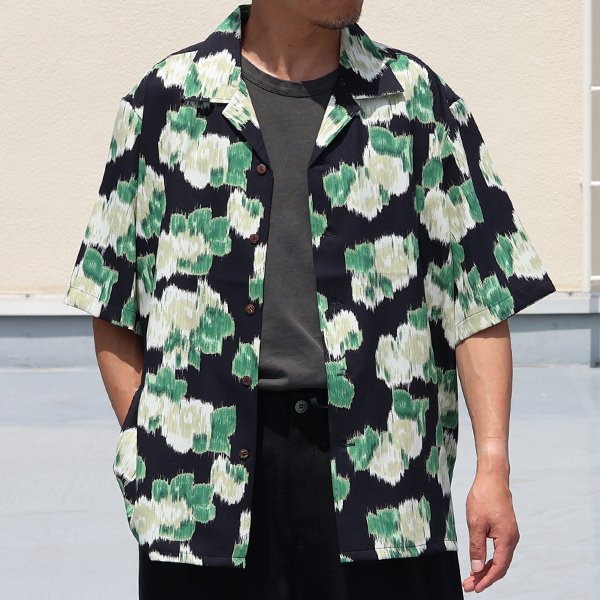 画像4: 「丹後」 ライトアムンゼン(梨地) ジャパニーズ カスリライクプリント オープンカラー ハーフスリーブシャツ【MADE IN JAPAN】『日本製』/ Upscape Audience