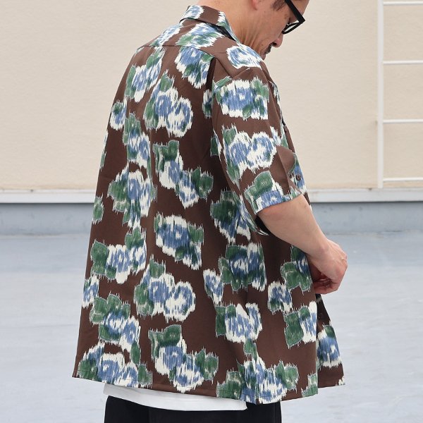 画像4: 「丹後」 ライトアムンゼン(梨地) ジャパニーズ カスリライクプリント オープンカラー ハーフスリーブシャツ【MADE IN JAPAN】『日本製』/ Upscape Audience