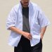 画像2: 吸水速乾・接触冷感・UVカット「多機能TECH 」 コットンライク ストライプ ボタンダウン ボクシーAライン ハーフスリーブシャツ【MADE IN JAPAN】『日本製』/ Upscape Audience (2)