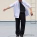 画像8: 吸水速乾・接触冷感・UVカット「多機能TECH 」 コットンライク ストライプ ボタンダウン ボクシーAライン ハーフスリーブシャツ【MADE IN JAPAN】『日本製』/ Upscape Audience