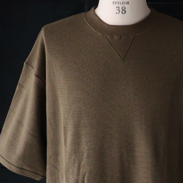 画像20: 「泉州」ハニカムサマーニット(7.45オンス)ガゼットクルーネック ハーフスリーブ スウェットライクTシャツ【MADE IN JAPAN】『日本製』 / Upscape Audience