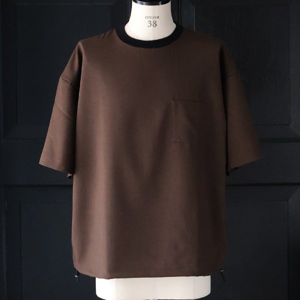 画像2: Naturemier TM (ナチュレミア) TECH リネンライク トロワッシャー ドローコードバルーン クルーネック ハーフスリーブシャツ【MADE IN JAPAN】『日本製』/ Upscape Audience