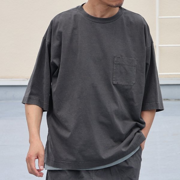 画像6: ピグメント 米綿（USAコットン）16/-天竺（8.45オンス）グラスポケ付き クルーネック ハーフスリーブ ボクシー Tシャツ / Audience