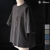 ピグメント 米綿（USAコットン）16/-天竺（8.45オンス）グラスポケ付き クルーネック ハーフスリーブ ボクシー Tシャツ / Audience