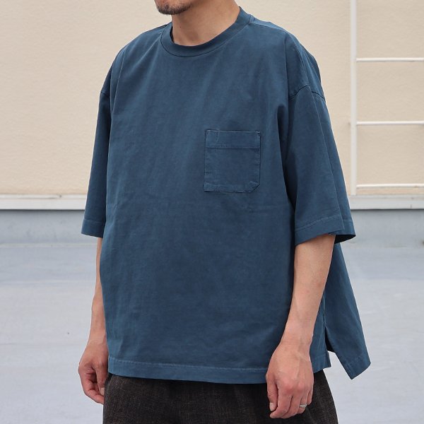 画像2: ピグメント 米綿（USAコットン）16/-天竺（8.45オンス）グラスポケ付き クルーネック ハーフスリーブ ボクシー Tシャツ / Audience