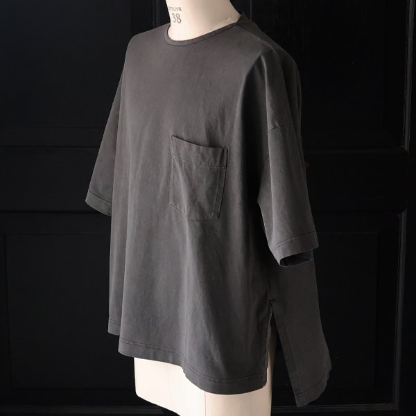 画像19: ピグメント 米綿（USAコットン）16/-天竺（8.45オンス）胸ポケ付き サイドスリット ボクシーAライン ビッグ Tシャツ / Audience