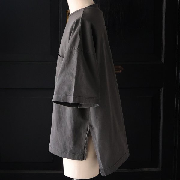 画像20: ピグメント 米綿（USAコットン）16/-天竺（8.45オンス）胸ポケ付き サイドスリット ボクシーAライン ビッグ Tシャツ / Audience