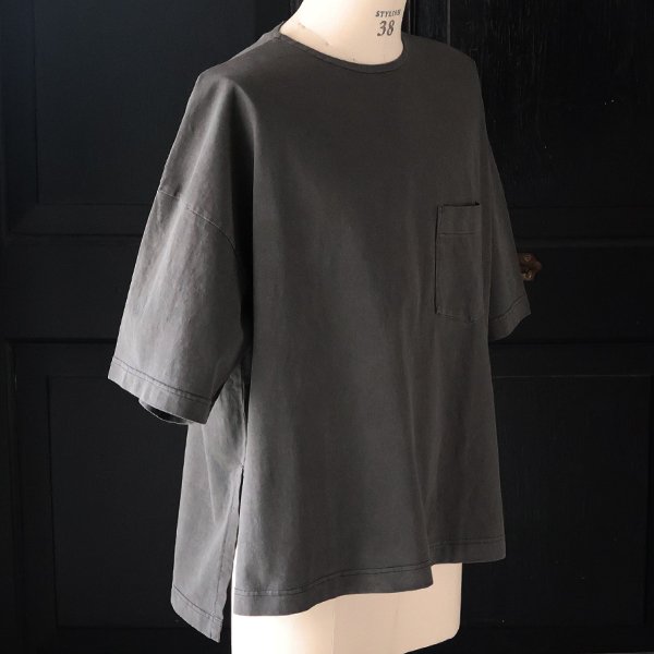 画像22: ピグメント 米綿（USAコットン）16/-天竺（8.45オンス）胸ポケ付き サイドスリット ボクシーAライン ビッグ Tシャツ / Audience